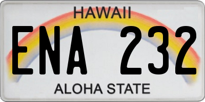 HI license plate ENA232