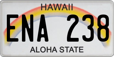 HI license plate ENA238