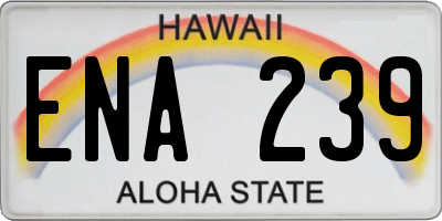 HI license plate ENA239