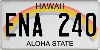HI license plate ENA240