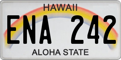 HI license plate ENA242
