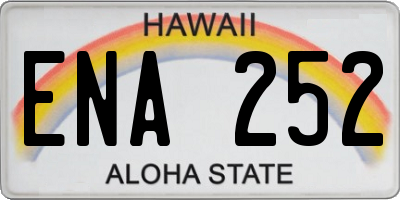 HI license plate ENA252