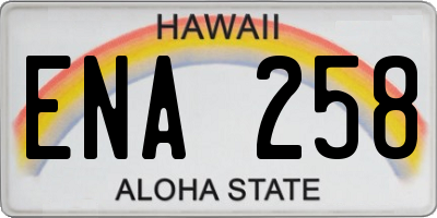 HI license plate ENA258