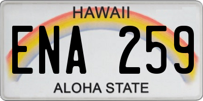 HI license plate ENA259