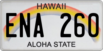 HI license plate ENA260