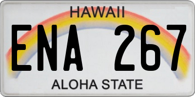 HI license plate ENA267