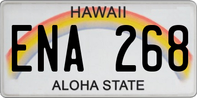 HI license plate ENA268