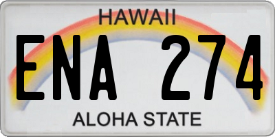 HI license plate ENA274