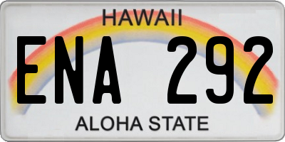 HI license plate ENA292