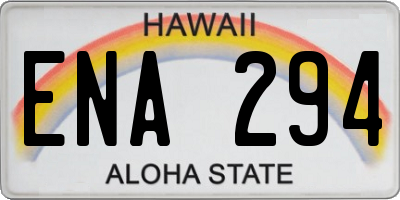 HI license plate ENA294