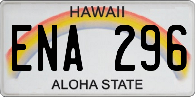 HI license plate ENA296
