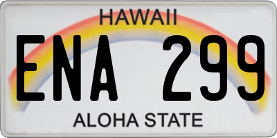 HI license plate ENA299