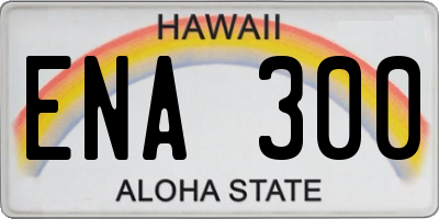 HI license plate ENA300