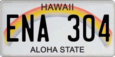 HI license plate ENA304
