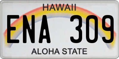 HI license plate ENA309