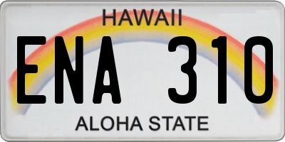 HI license plate ENA310