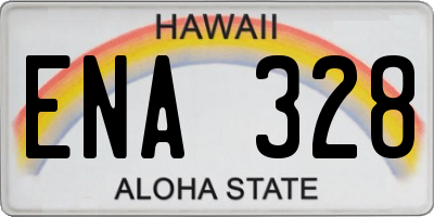 HI license plate ENA328