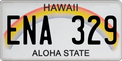HI license plate ENA329
