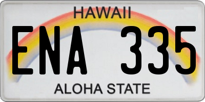 HI license plate ENA335