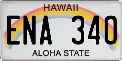 HI license plate ENA340