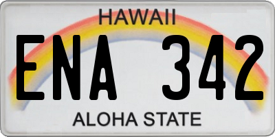 HI license plate ENA342