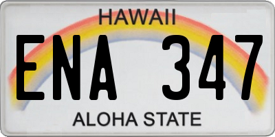 HI license plate ENA347