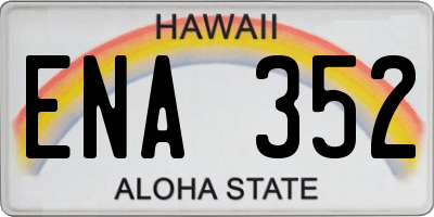 HI license plate ENA352