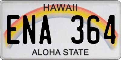 HI license plate ENA364