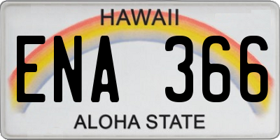 HI license plate ENA366