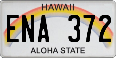 HI license plate ENA372
