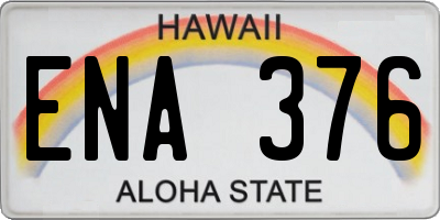 HI license plate ENA376