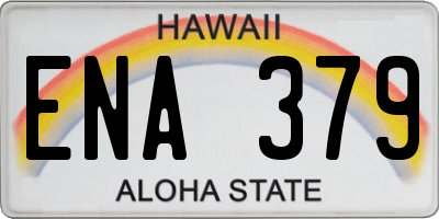 HI license plate ENA379