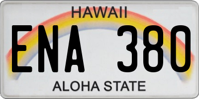 HI license plate ENA380