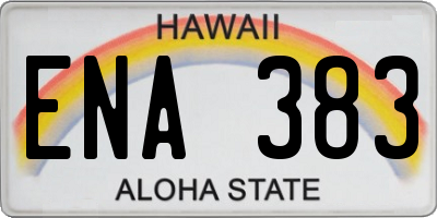 HI license plate ENA383