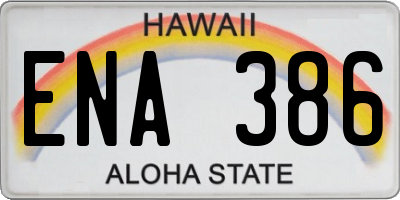HI license plate ENA386