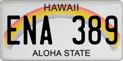 HI license plate ENA389