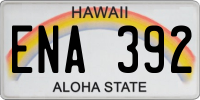 HI license plate ENA392