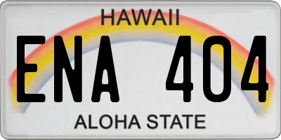 HI license plate ENA404