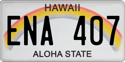 HI license plate ENA407
