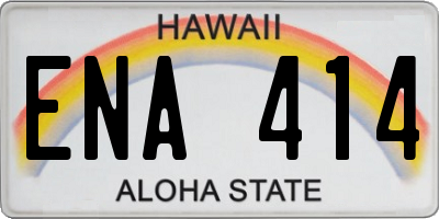 HI license plate ENA414