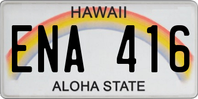 HI license plate ENA416