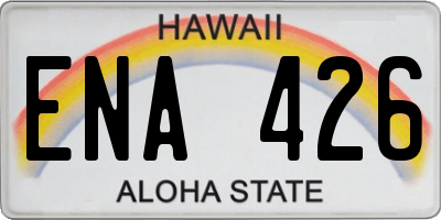 HI license plate ENA426