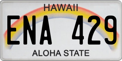 HI license plate ENA429