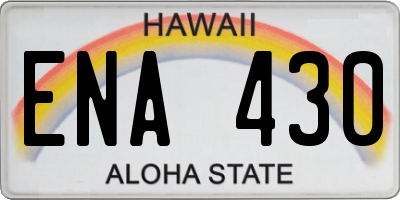 HI license plate ENA430
