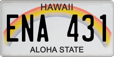 HI license plate ENA431