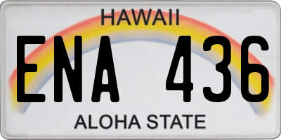 HI license plate ENA436