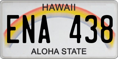 HI license plate ENA438