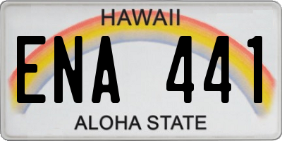 HI license plate ENA441