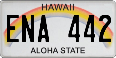 HI license plate ENA442