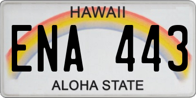 HI license plate ENA443
